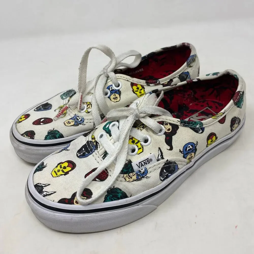 VANS Marvel Avengers Masks Faces Authentic Shoes Womens Size 5